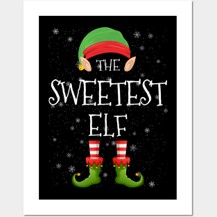Sweetest Elf Family Matching Christmas Group Funny Pajama Xmas Posters and Art